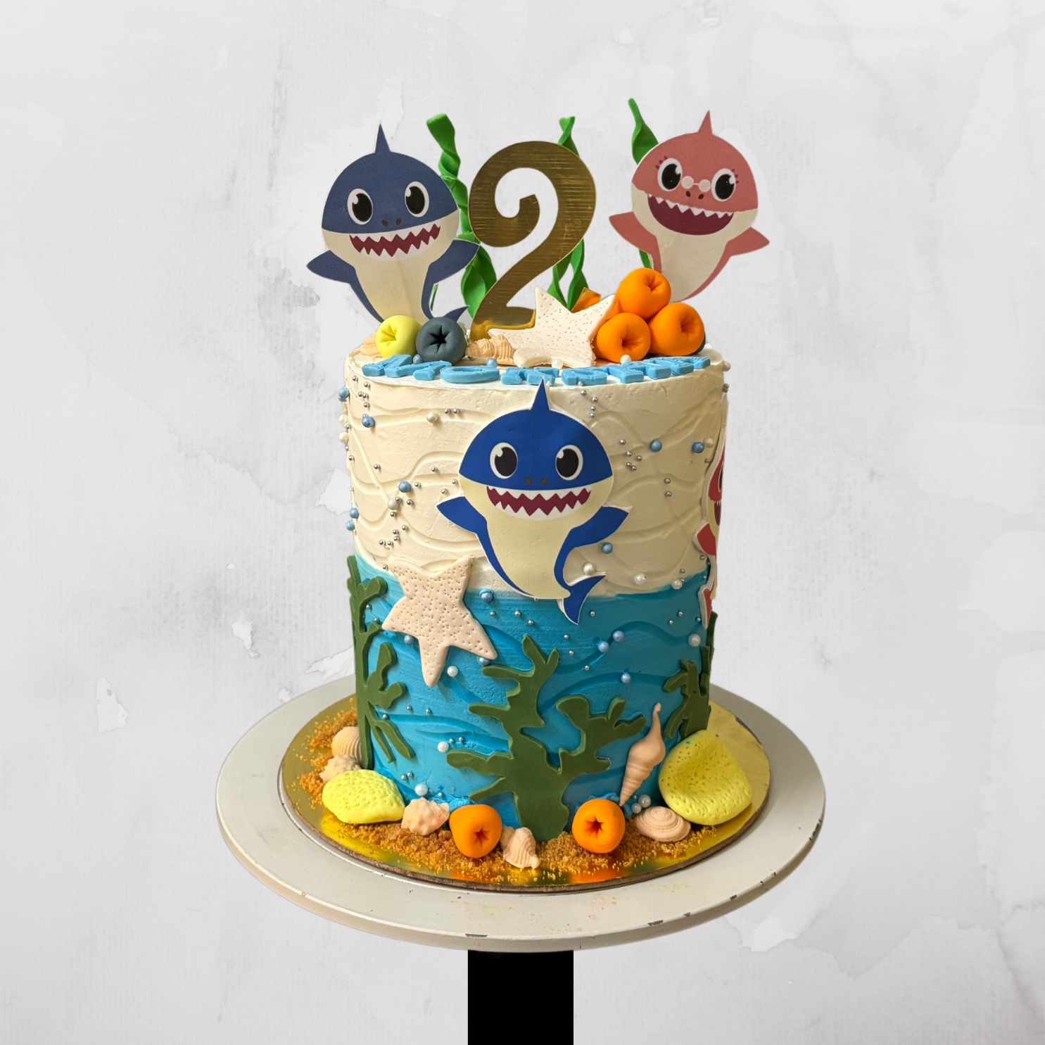 Underwater Baby Shark Theme Cake